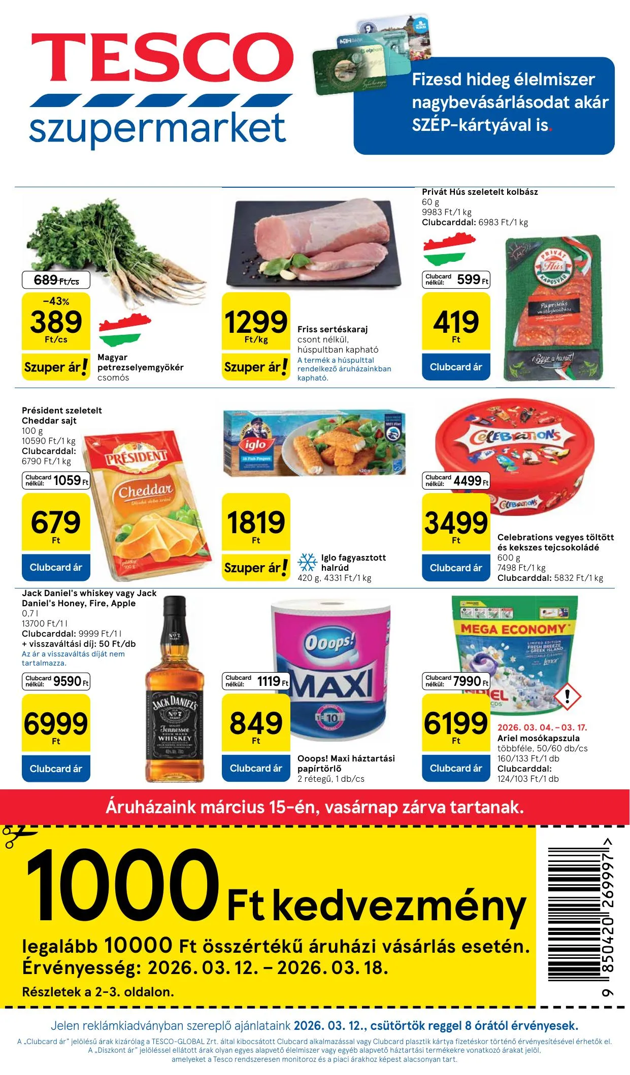 Tesco akciós újság Szupermarket 03.12–03.18