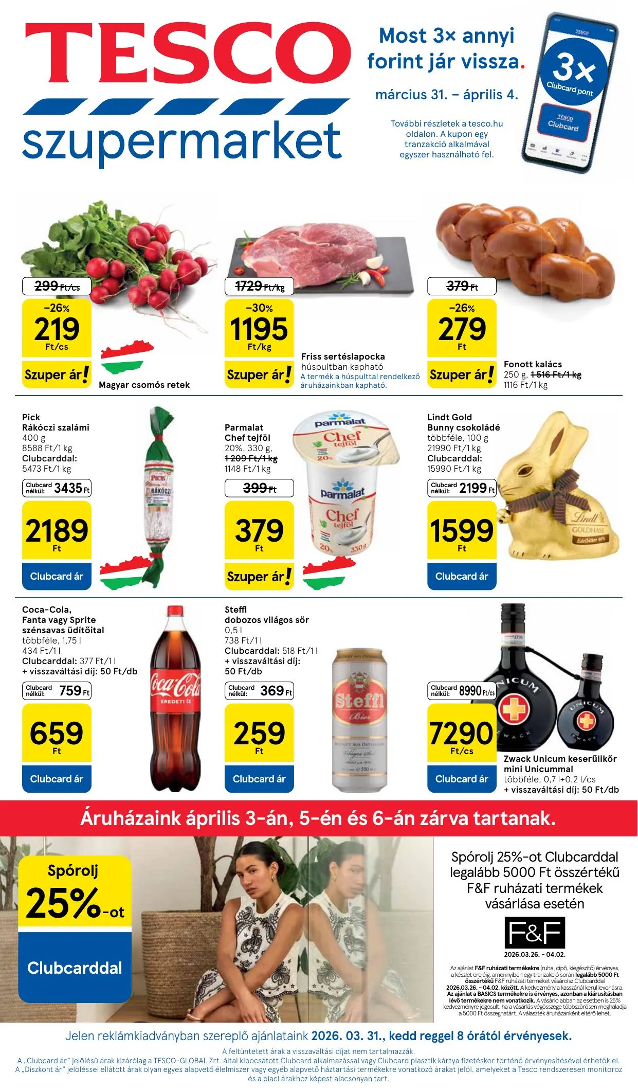 Tesco akciós újság Szupermarket 03.31–04.08