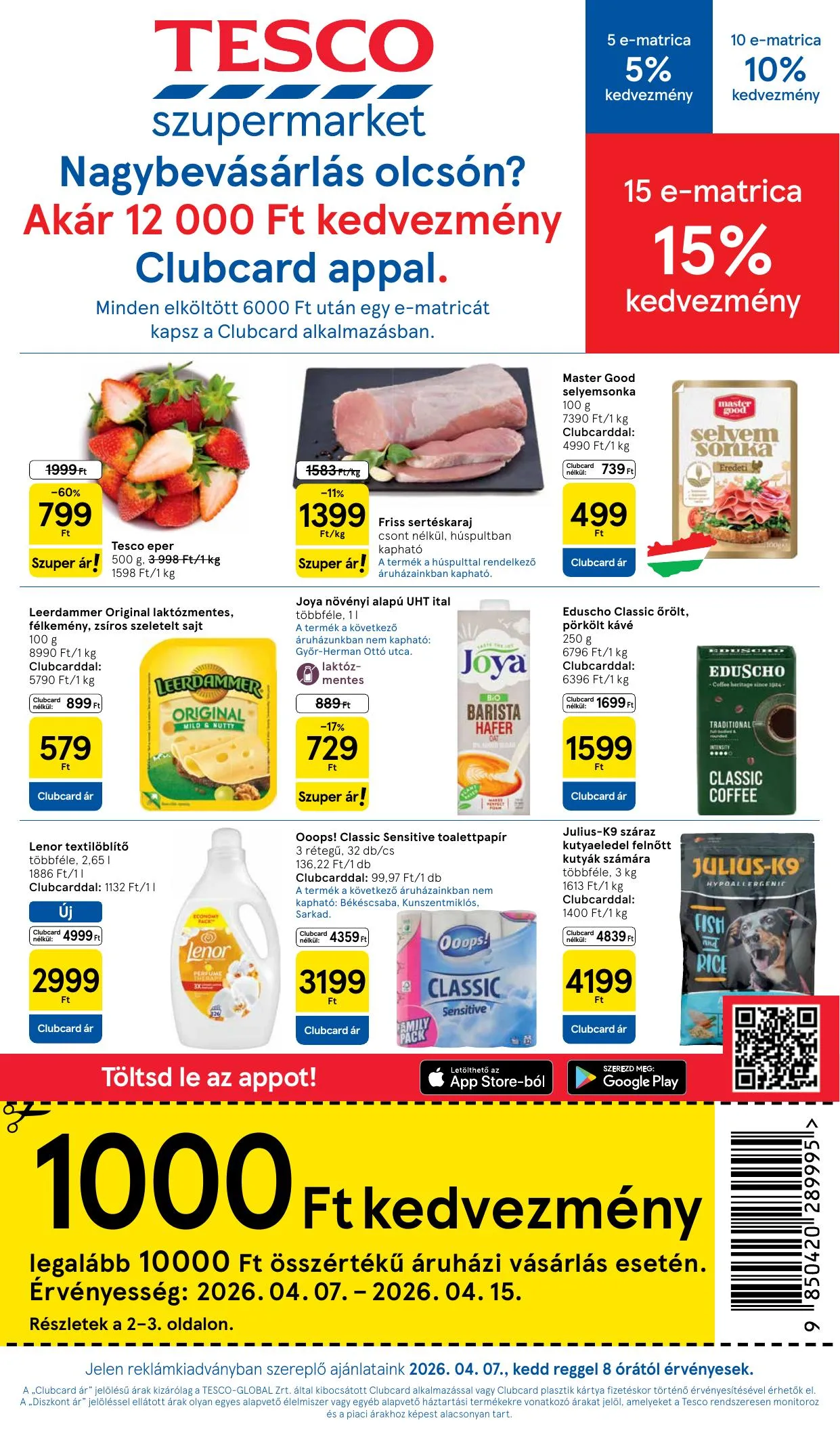 Tesco akciós újság Szupermarket 04.07–04.15