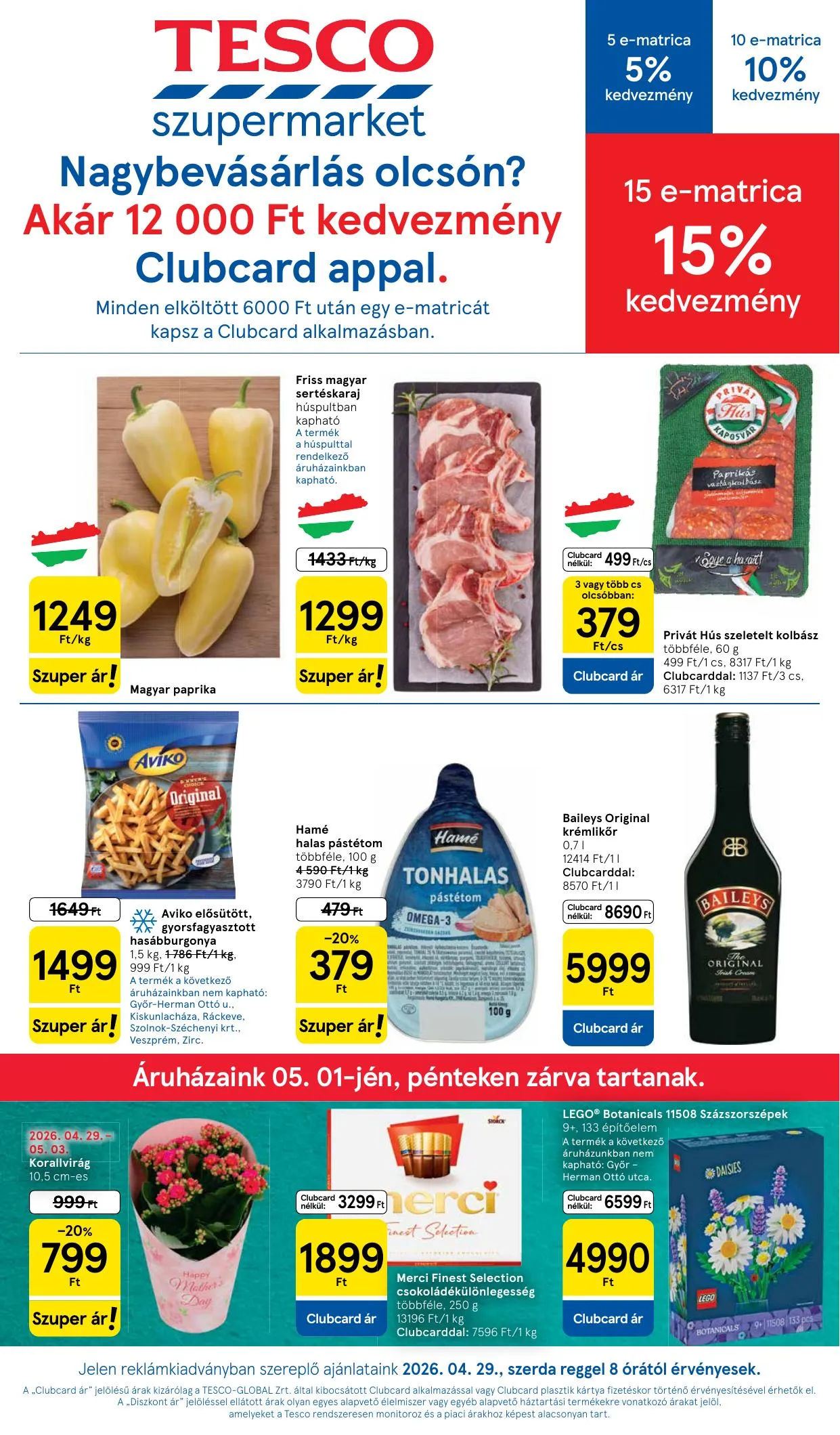 Tesco akciós újság Szupermarket 04.29–05.06