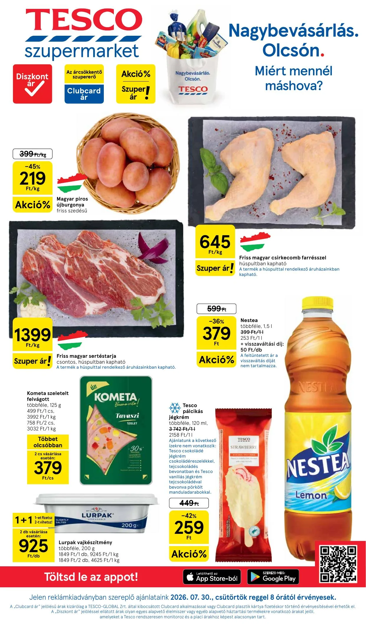 Tesco akciós újság Szupermarket 07.30–08.05