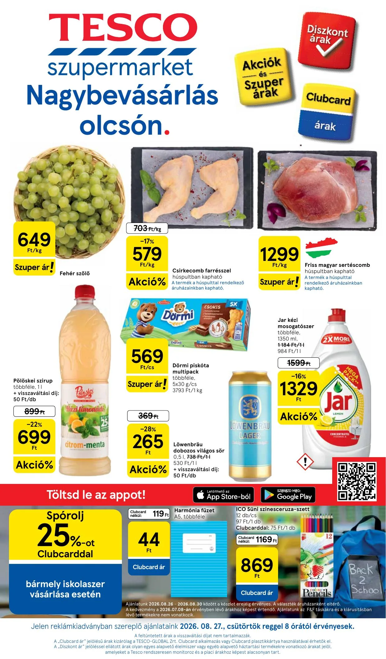 Tesco akciós újság Szupermarket Szupermarket 08.27–09.02