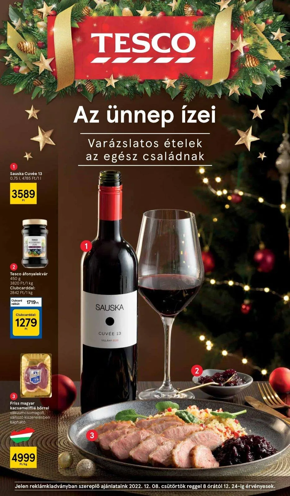Tesco akciós újság Unnepi 12.08–12.24