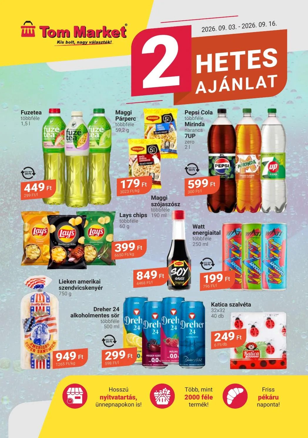 Tom Market akciós újság Market 09.03–09.16