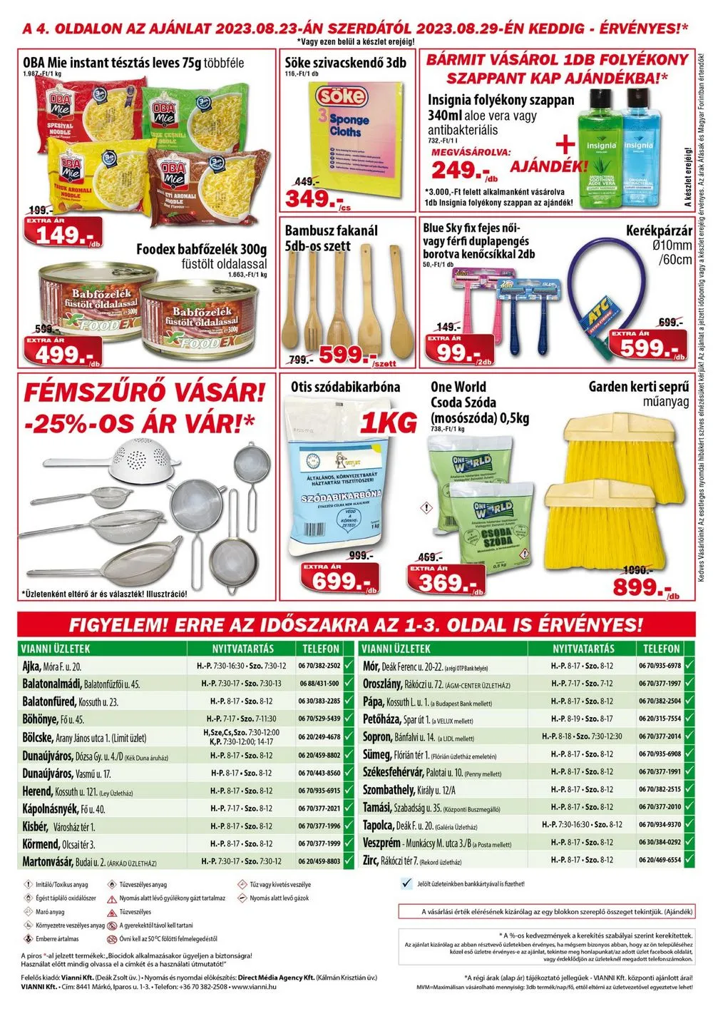 Vianni akciós újság 08.09–08.29 – 4. oldal