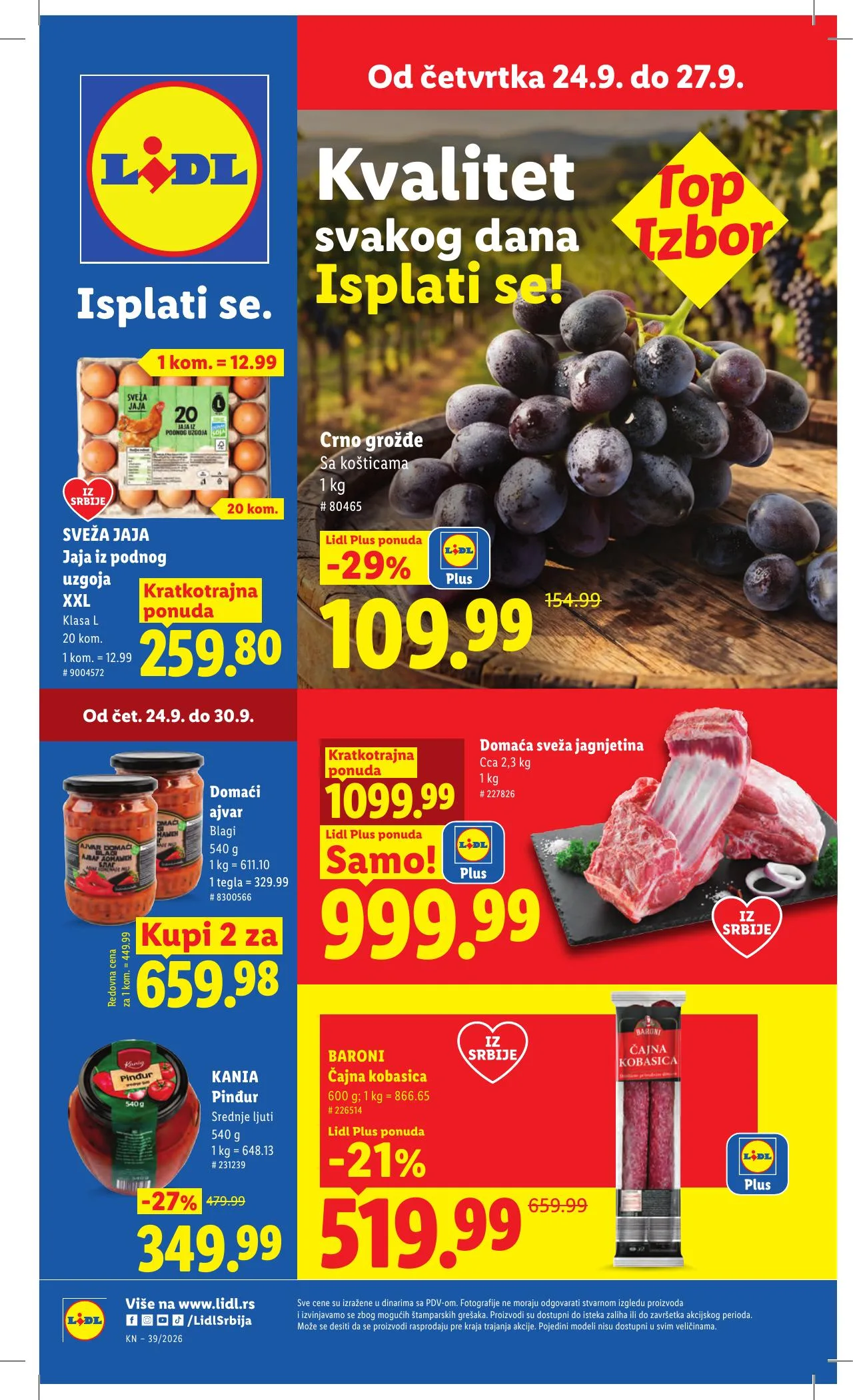 Lidl akciós újság Szerbia 09.24–09.30