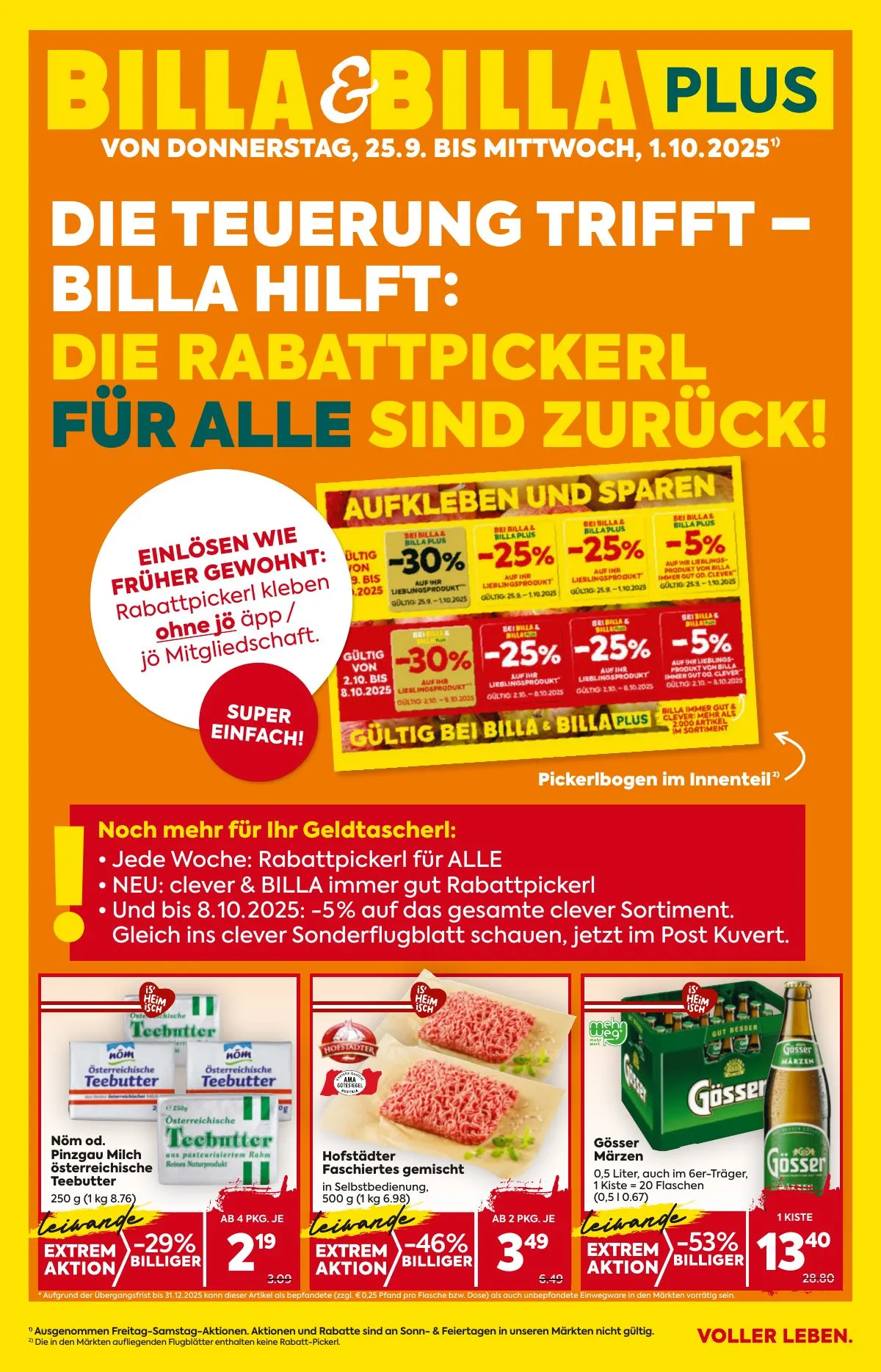 Billa akciós újság And Billa Plus 09.25–10.01