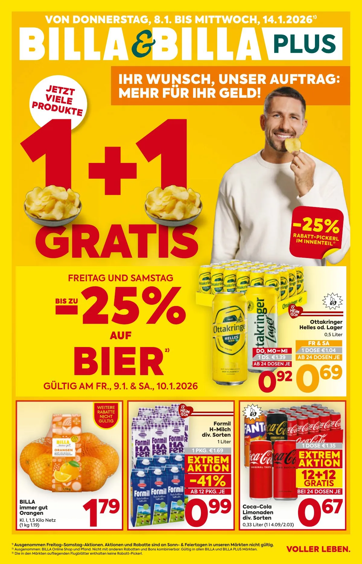 Billa akciós újság And Billa Plus 01.08–01.14