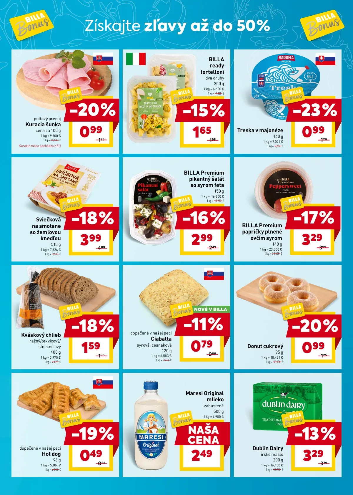 Billa akciós újság Szlovákia Bonus 03.30–04.06 – 3. oldal