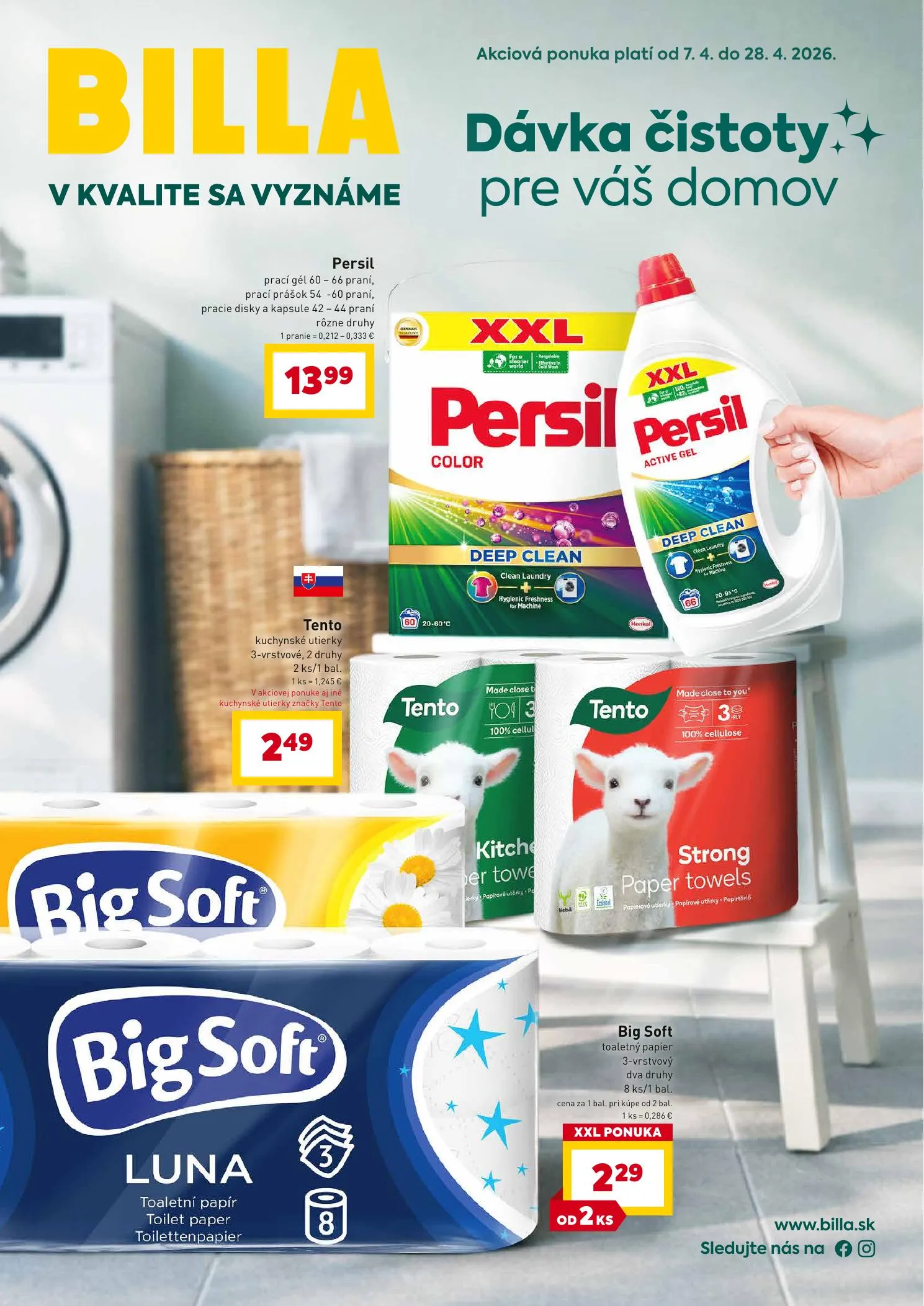 Billa akciós újság Szlovákia Haztartas 04.07–04.28