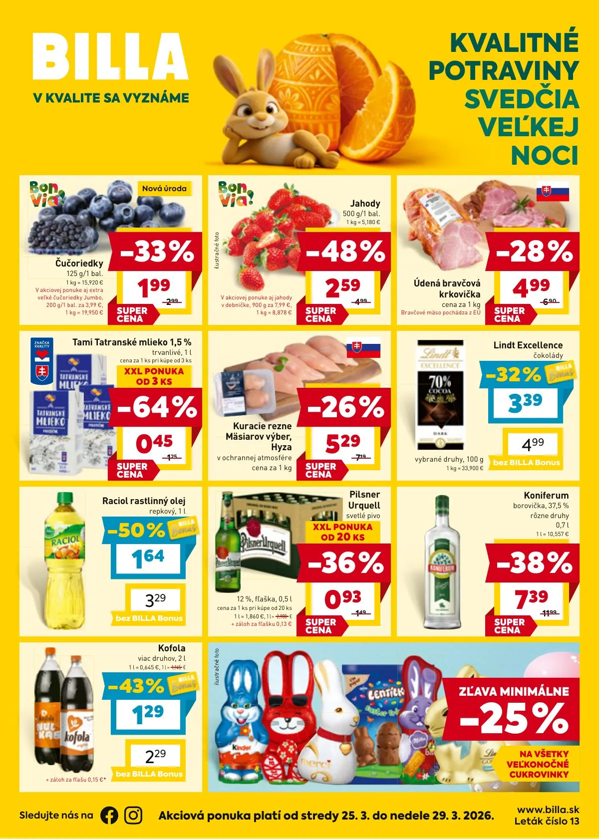 Billa akciós újság Szlovákia 03.25–03.29