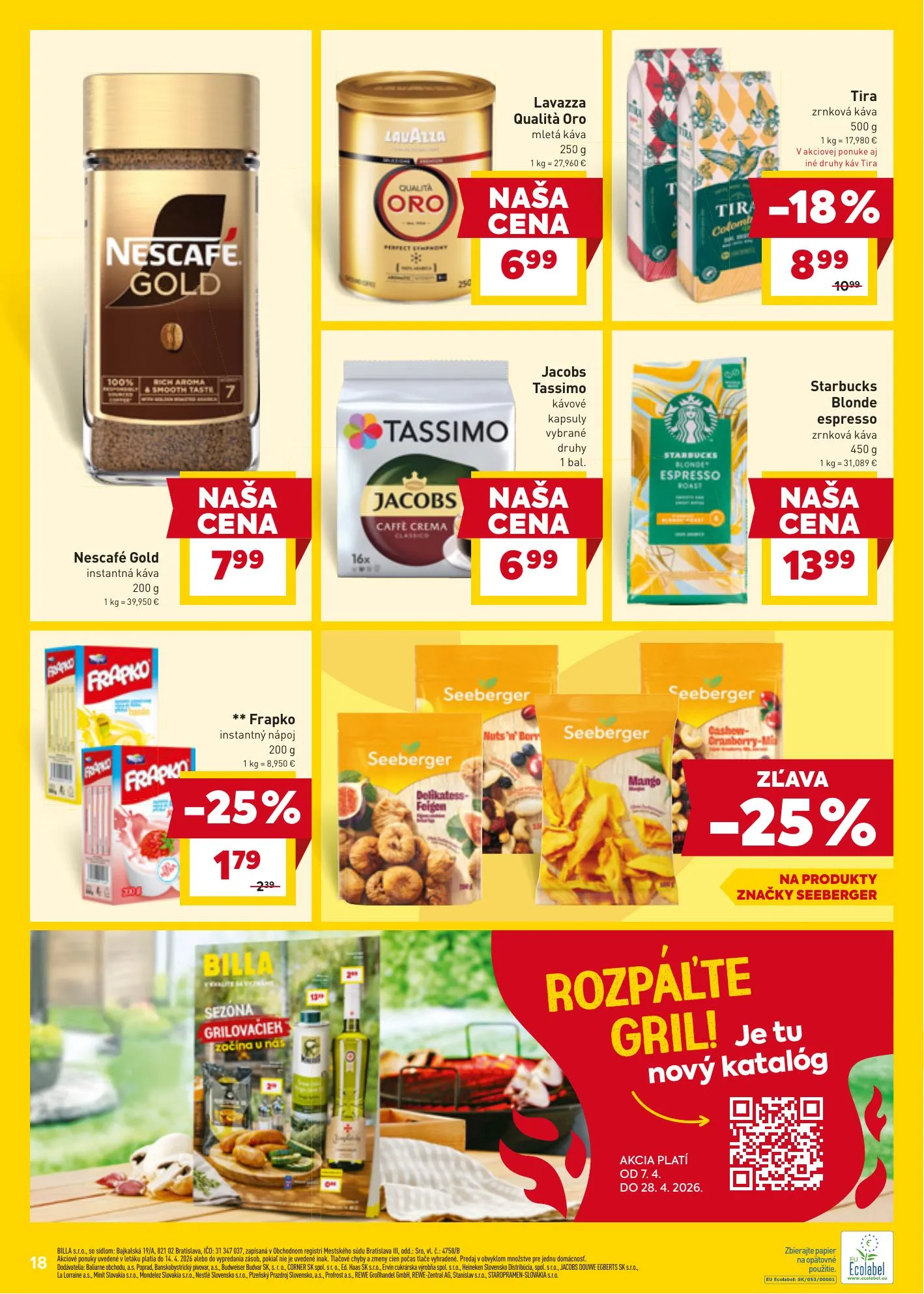 Billa akciós újság Szlovákia 04.07–04.14 – 20. oldal