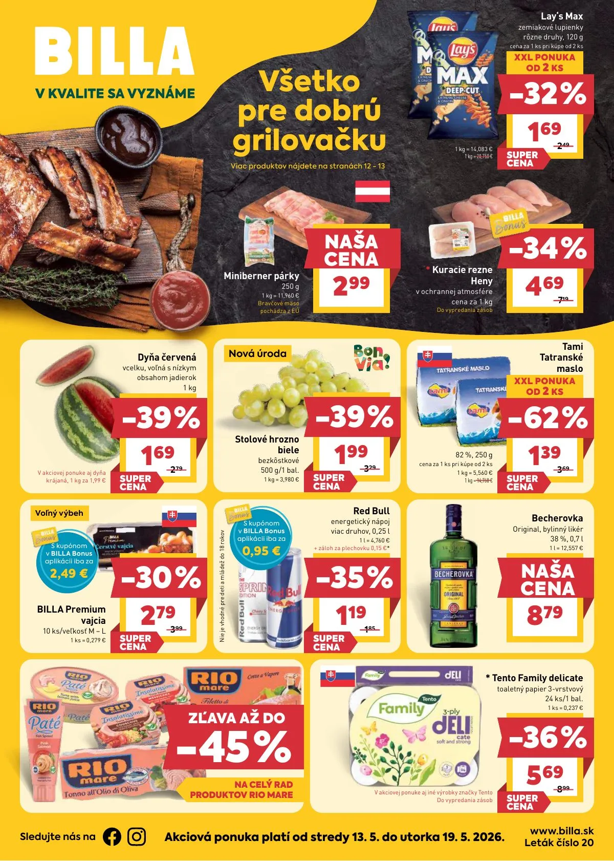 Billa akciós újság Szlovákia 05.13–05.19