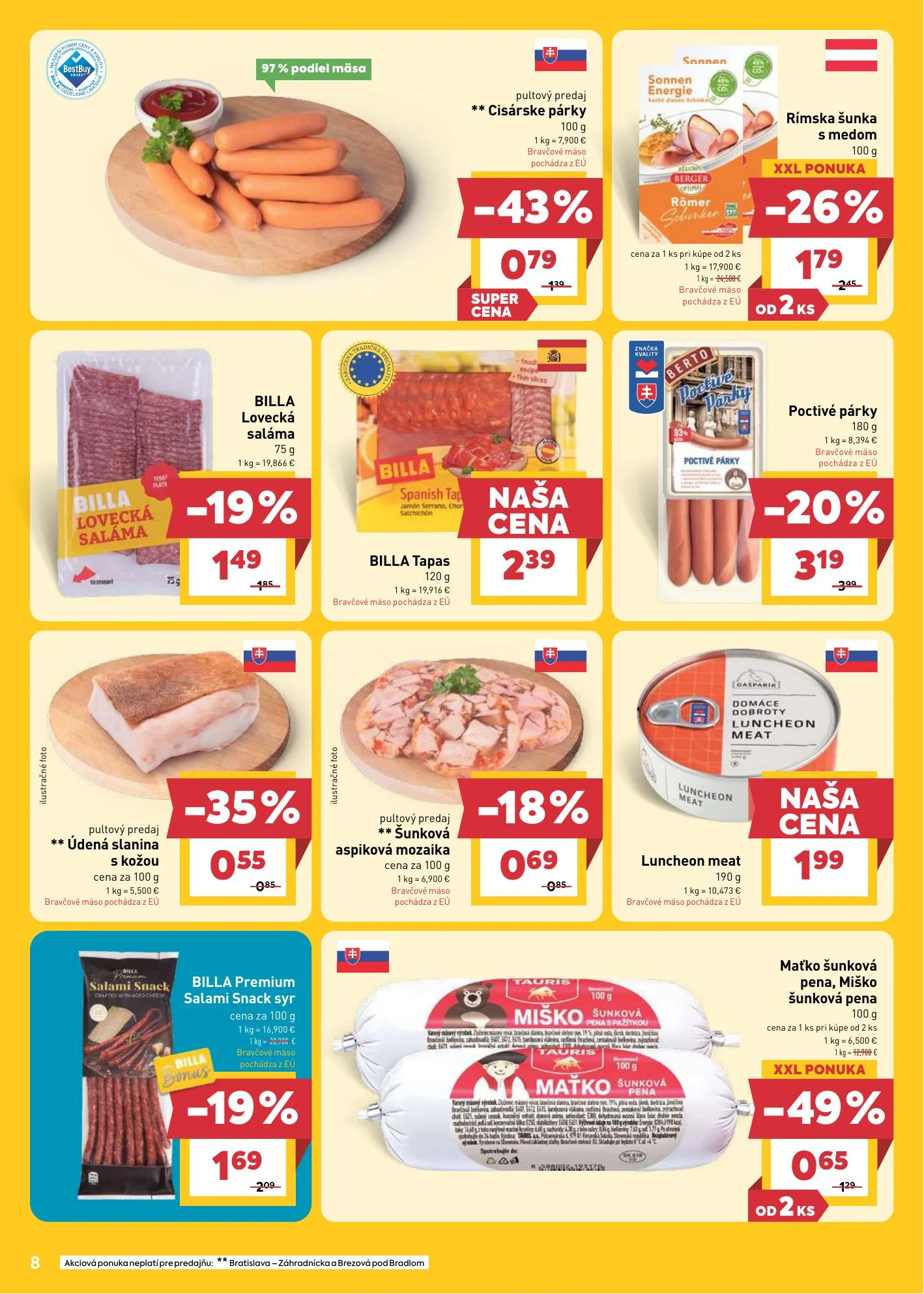 Billa akciós újság Szlovákia 05.20–05.26 – 8. oldal
