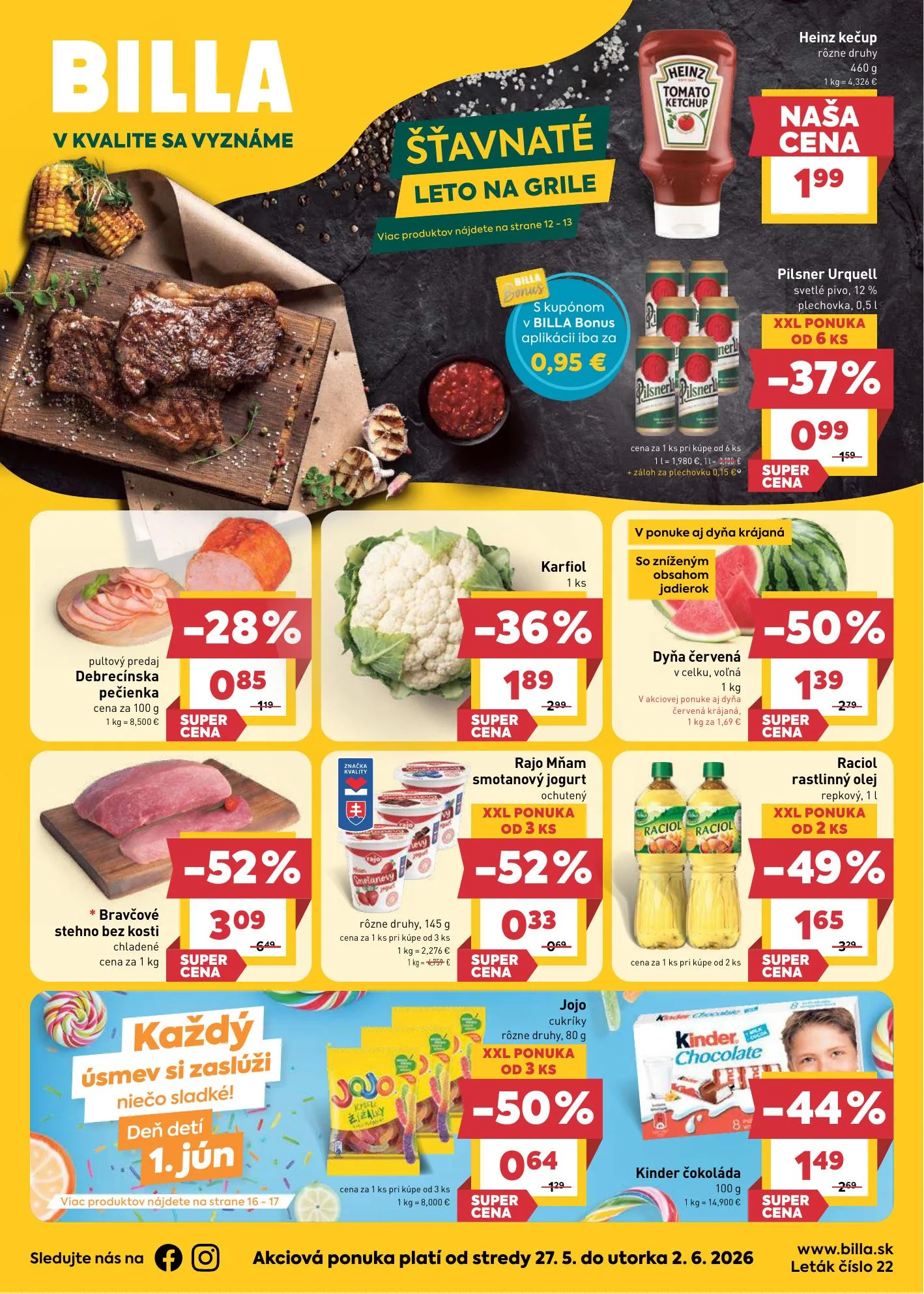 Billa akciós újság Szlovákia 05.27–06.02