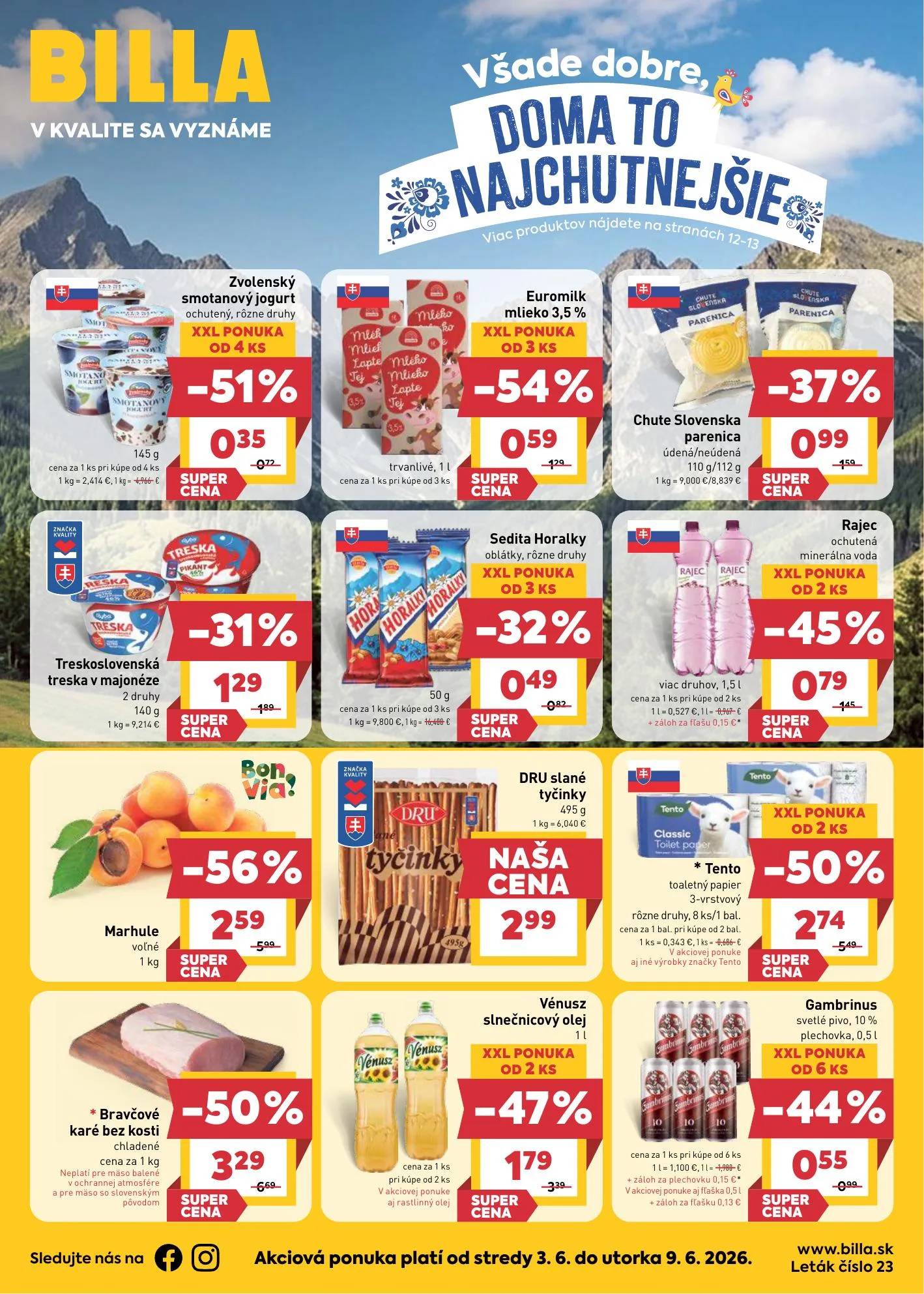 Billa akciós újság Szlovákia 06.03–06.09