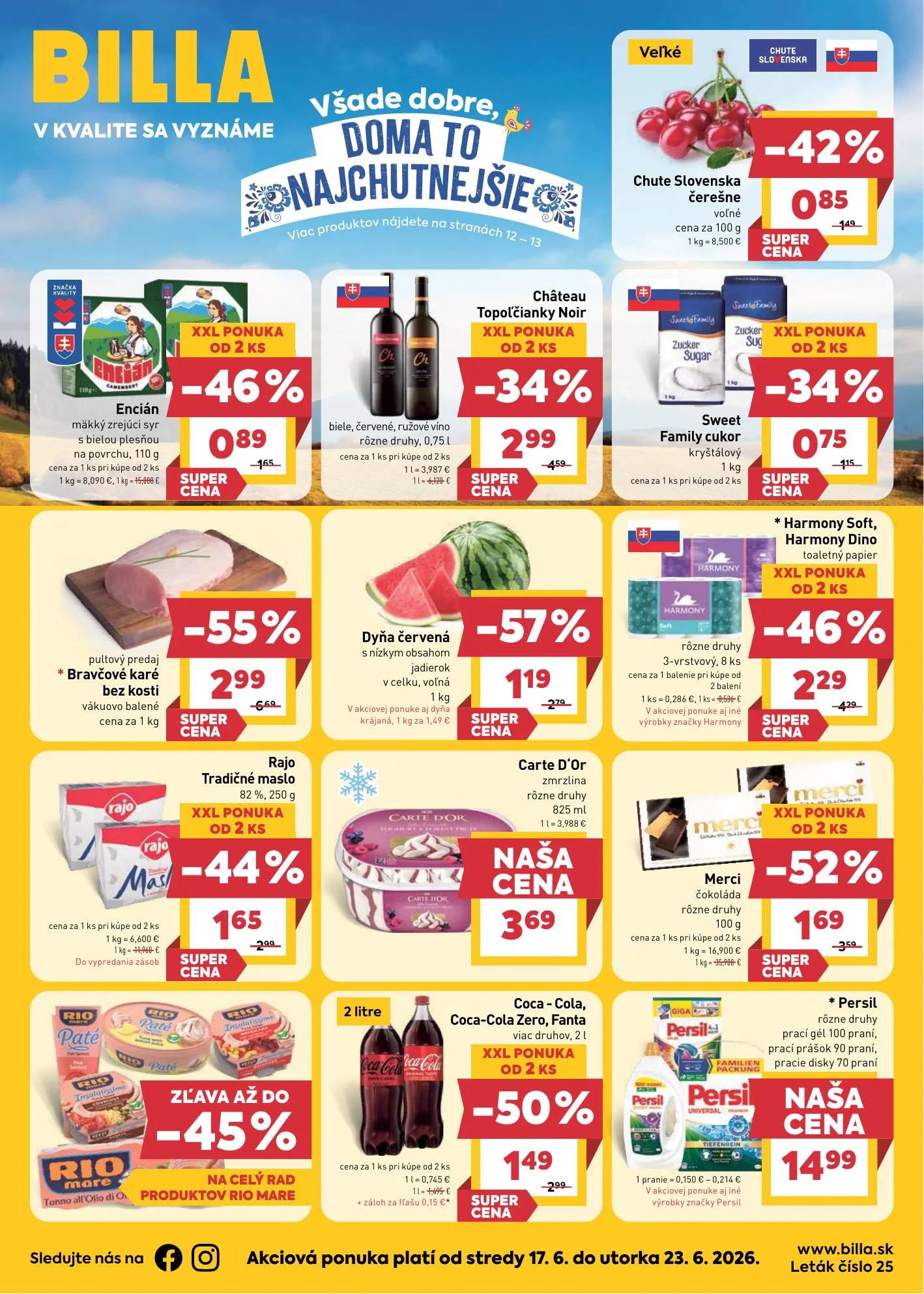 Billa akciós újság Szlovákia 06.17–06.23