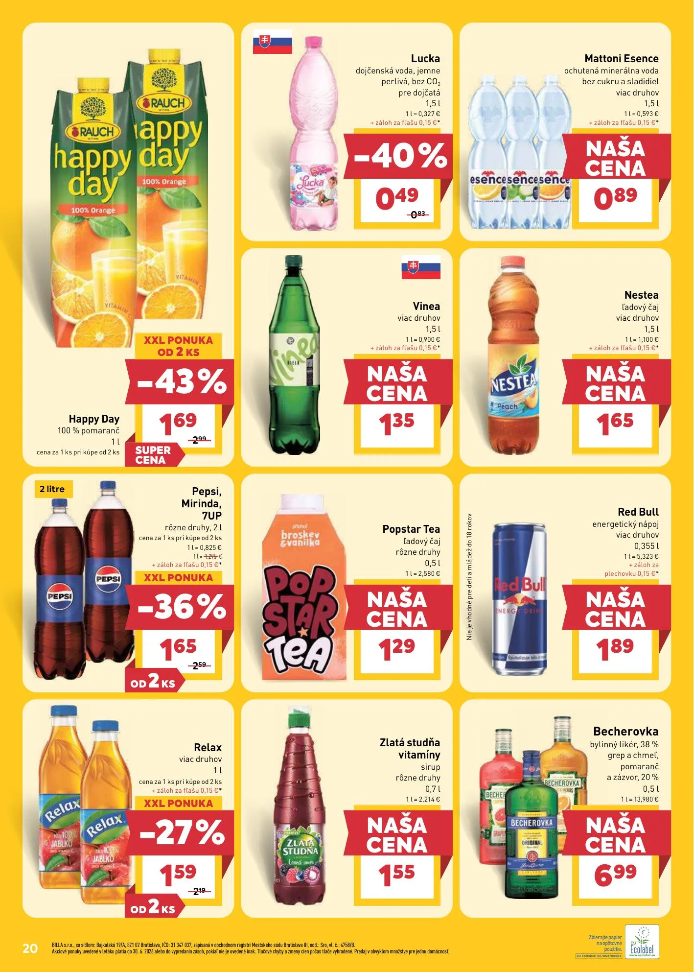Billa akciós újság Szlovákia 06.24–06.30 – 20. oldal