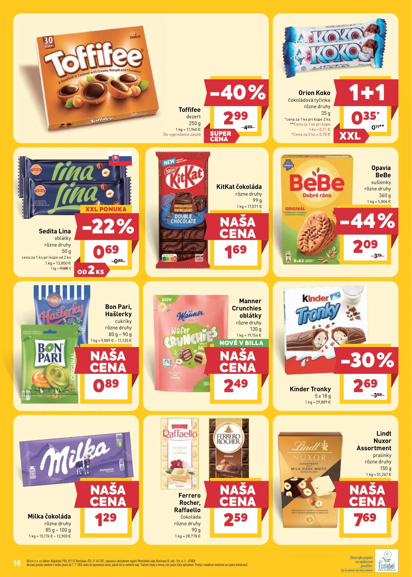 Billa akciós újság Szlovákia 07.01–07.07 – 16. oldal