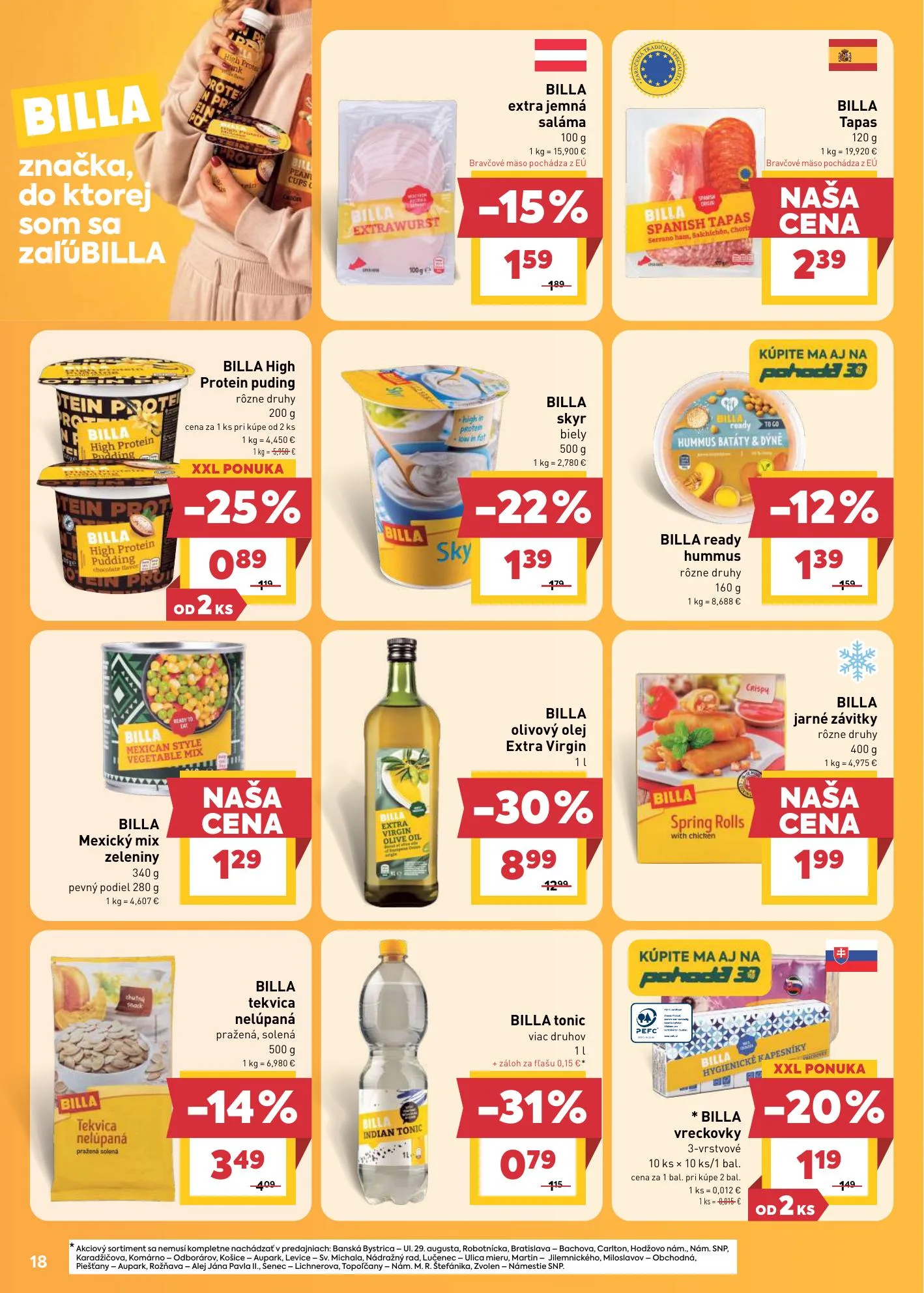 Billa akciós újság Szlovákia 07.01–07.07 – 18. oldal