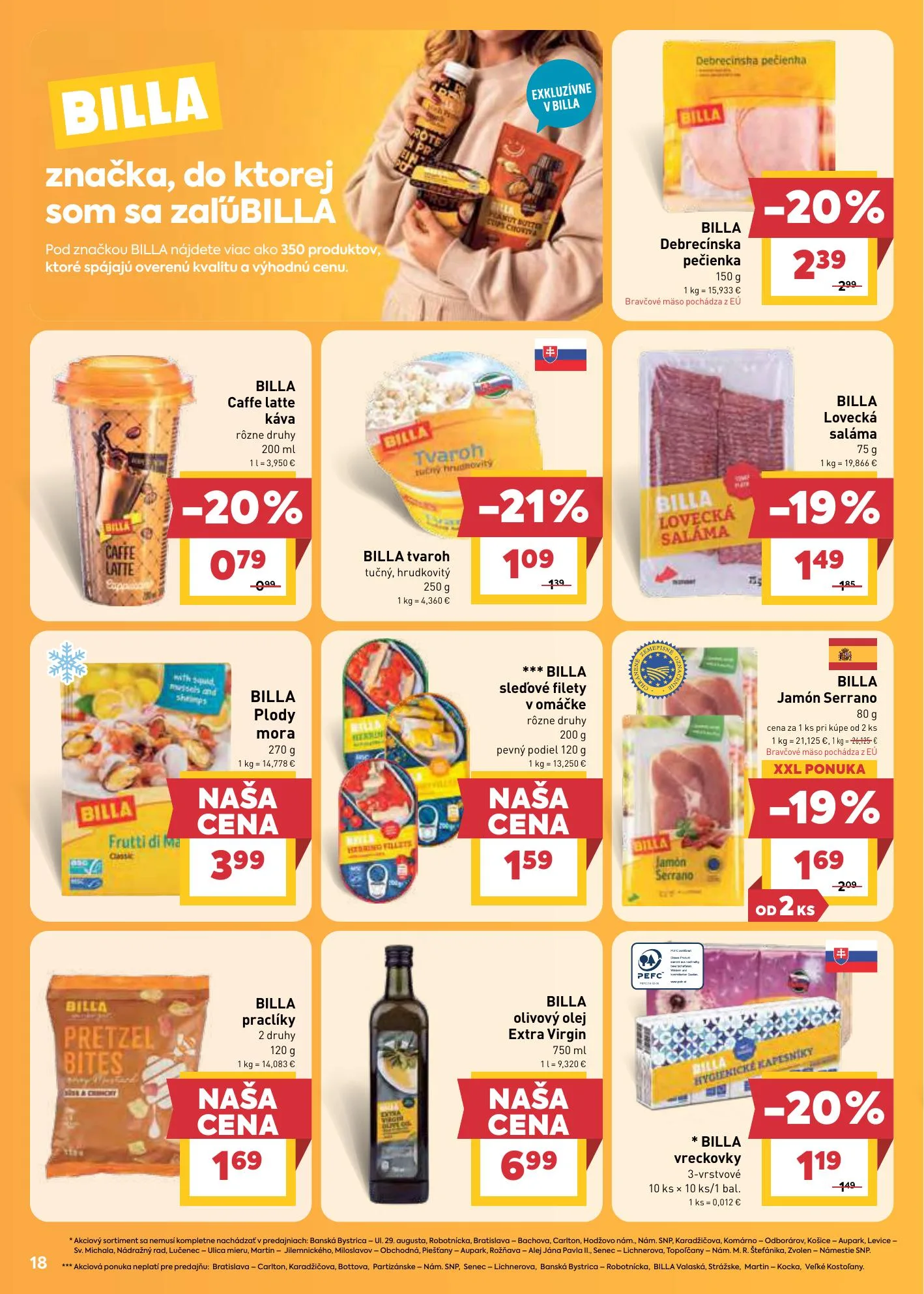 Billa akciós újság Szlovákia 07.22–07.28 – 18. oldal