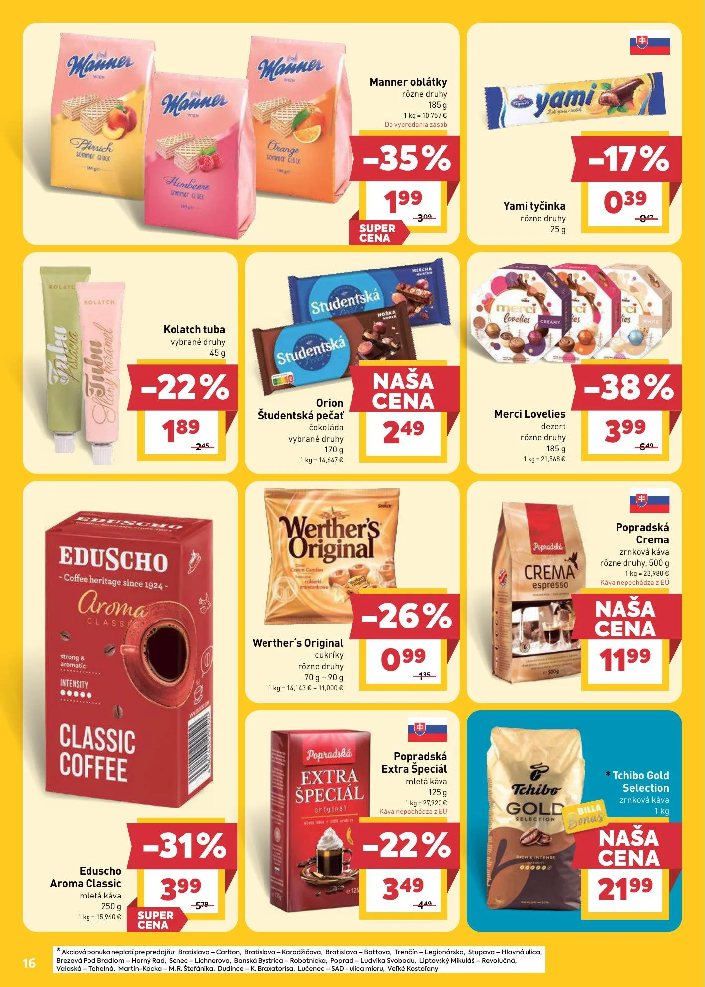 Billa akciós újság Szlovákia 07.29–08.04 – 16. oldal