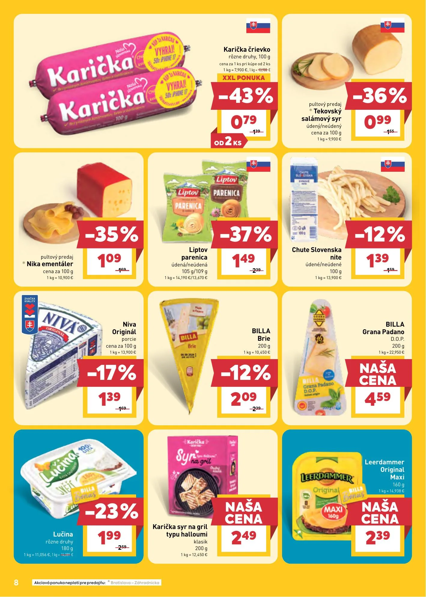 Billa akciós újság Szlovákia 08.05–08.11 – 8. oldal