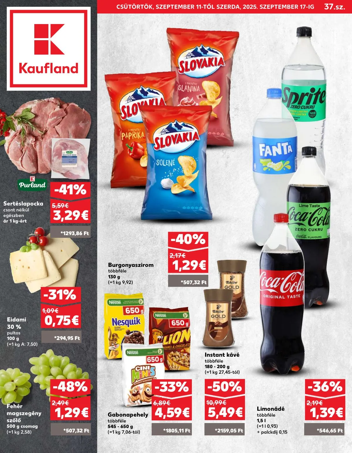Kaufland akciós újság Losonc Rozsnyo Toketerebes Nagykurtos 09.11–09.17