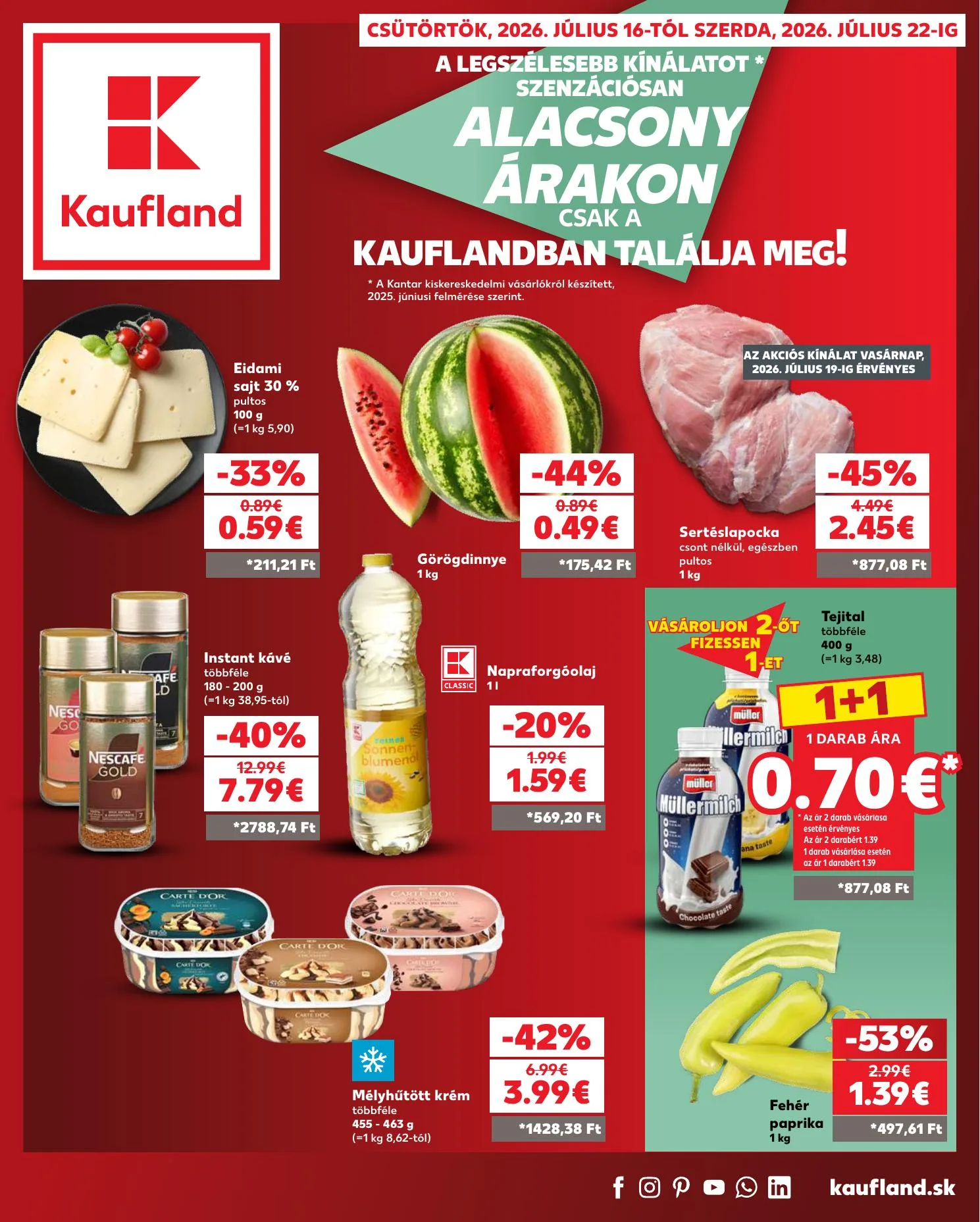 Kaufland akciós újság Losonc Rozsnyo Toketerebes Nagykurtos 07.16–07.22