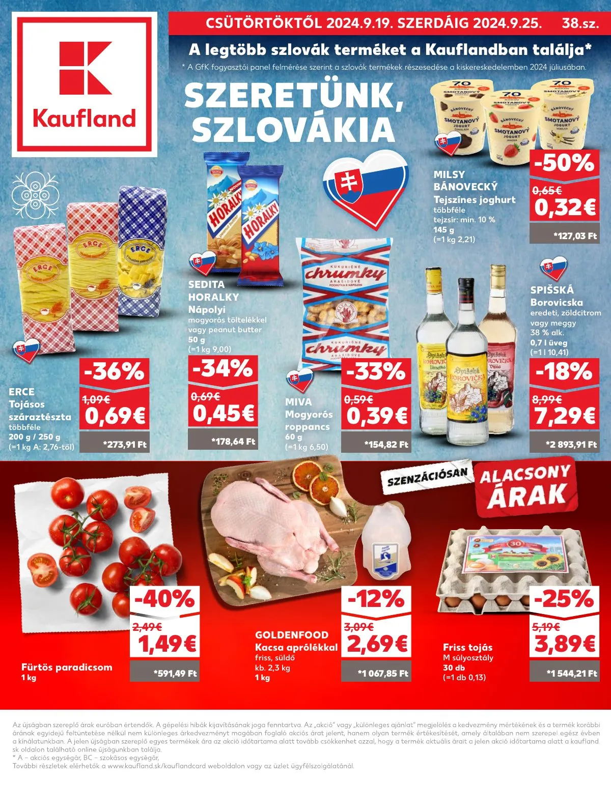 Kaufland akciós újság Somorja Dunaszerdahely Nagymegyer 09.19–09.25