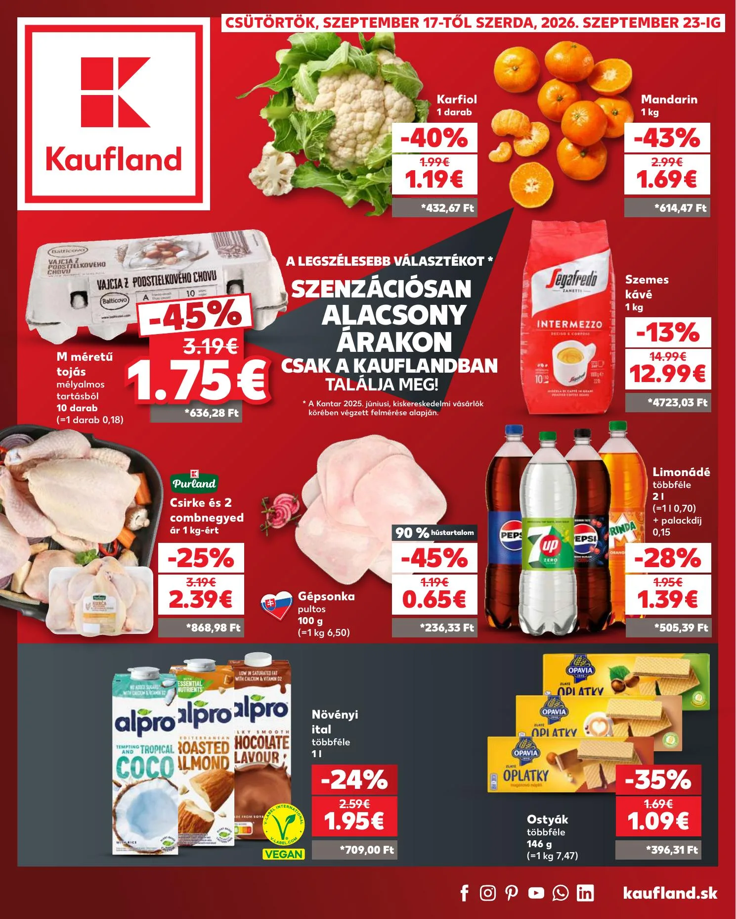 Kaufland akciós újság Szlovákia Dunaszerdahely Nagymegyer 09.17–09.23