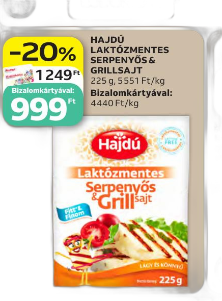 Hajdú laktózmentes serpenyős grillsajt