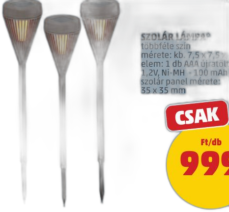 Szolár lámpa