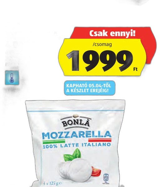 Olasz mozzarella, 4 darab