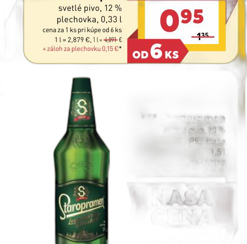 Staropramen svetlé pivo