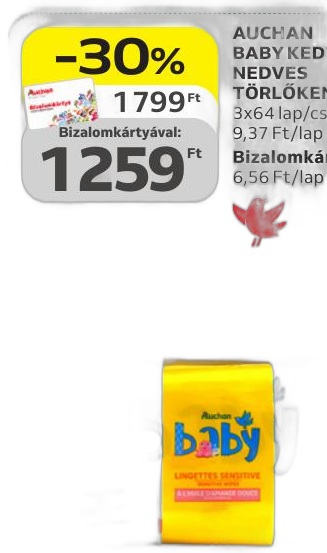 Auchan baby kedvenc nedves törlőkendő