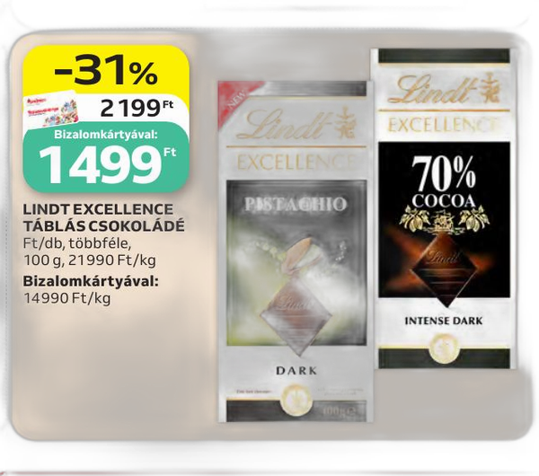 Lindt Excellence táblás csokoládé