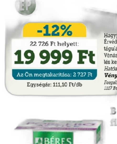 Béres porcerő active filmtabletta